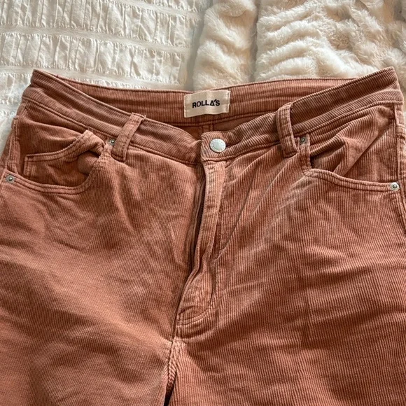 ROLLA'S Dusty Pink Corduroy Flare Jeans - Picture 4 of 11
